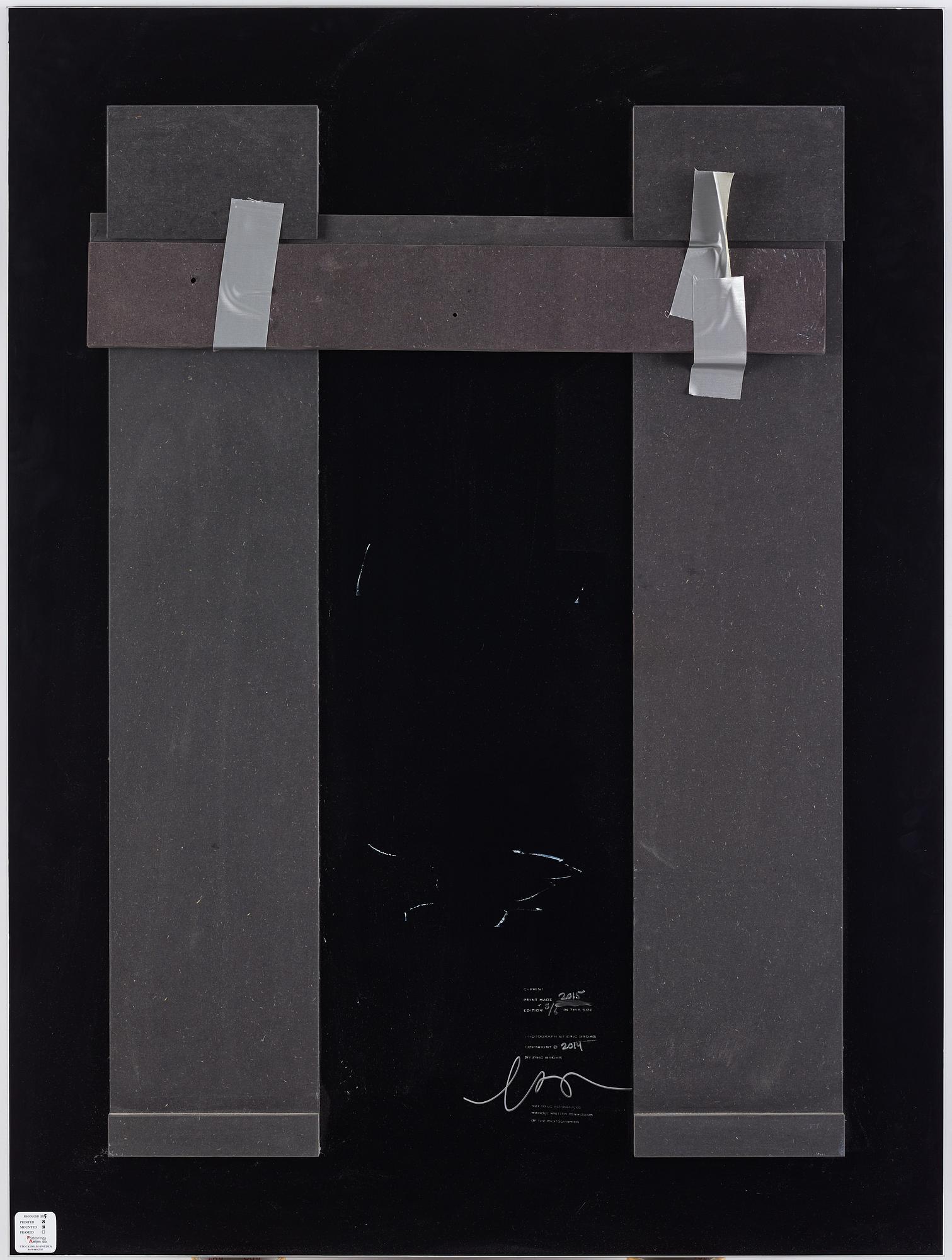 Eric Broms, photo mounted on glas, signed 3/6 verso.