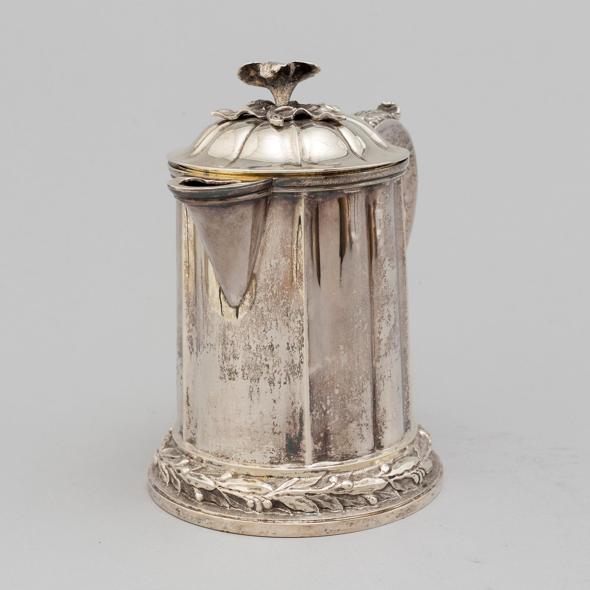 KANNA med lock, silver, Indien 1900-tal. Louis XVI-stil.