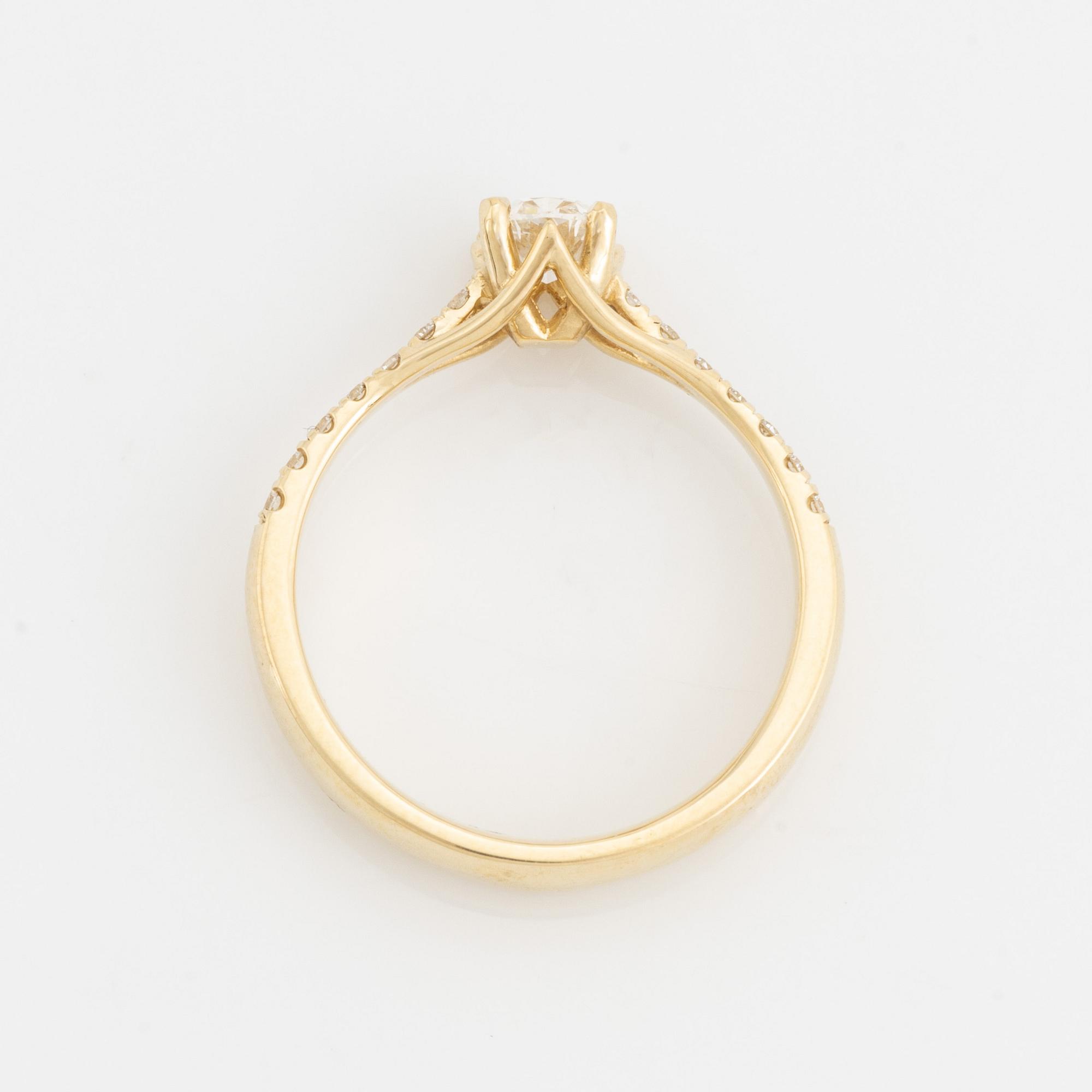 Cushion cut diamond ring.