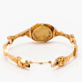 BJÖRN WECKSTRÖM, wrist watch, 'Pola negri', 14K gold, Lapponia 1980. 14x17 mm.