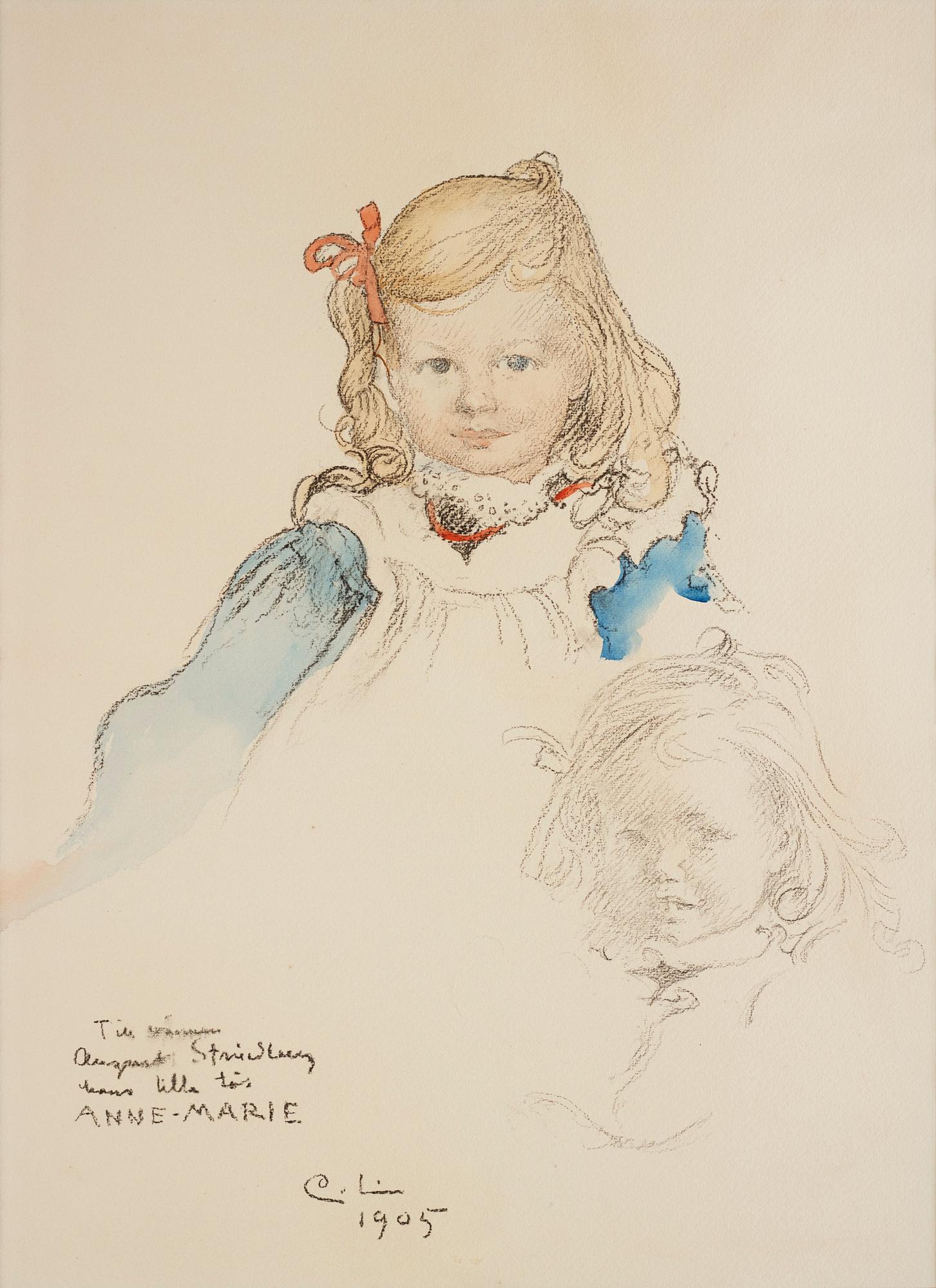 Carl Larsson, Portrait of August Strindberg's daughter Anne-Marie.