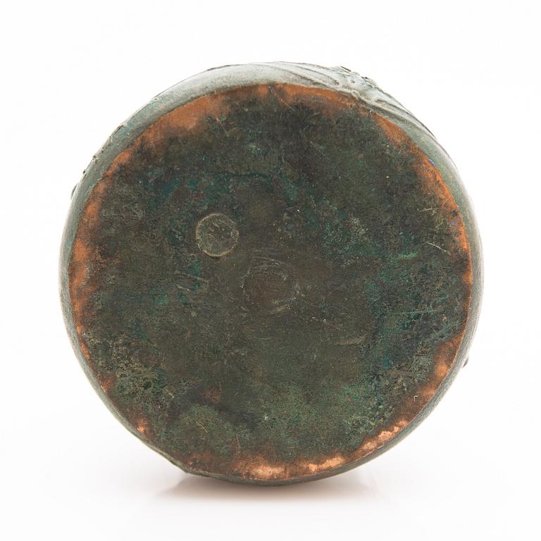Hugo Elmqvist, Vase, bronze, Art Nouveau, Stockholm, early 20th century.