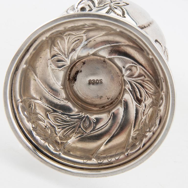 Ströare 2 st silver Danmark 1917 samt svenska importstämplar.