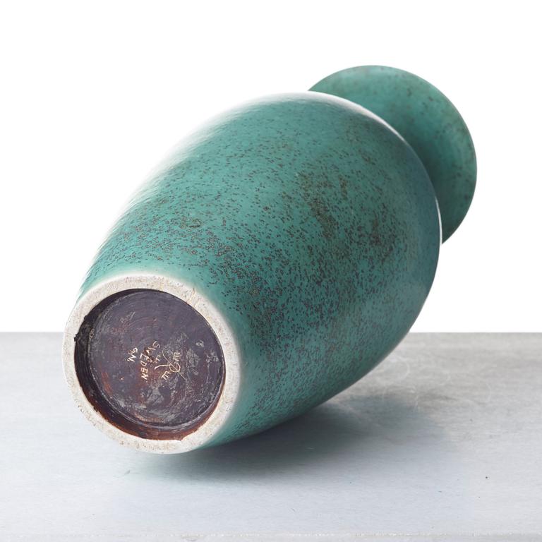 Gunnar Nylund, a mid 20th century bird's egg glazed stoneware floor vase, Rörstrand, Sweden.