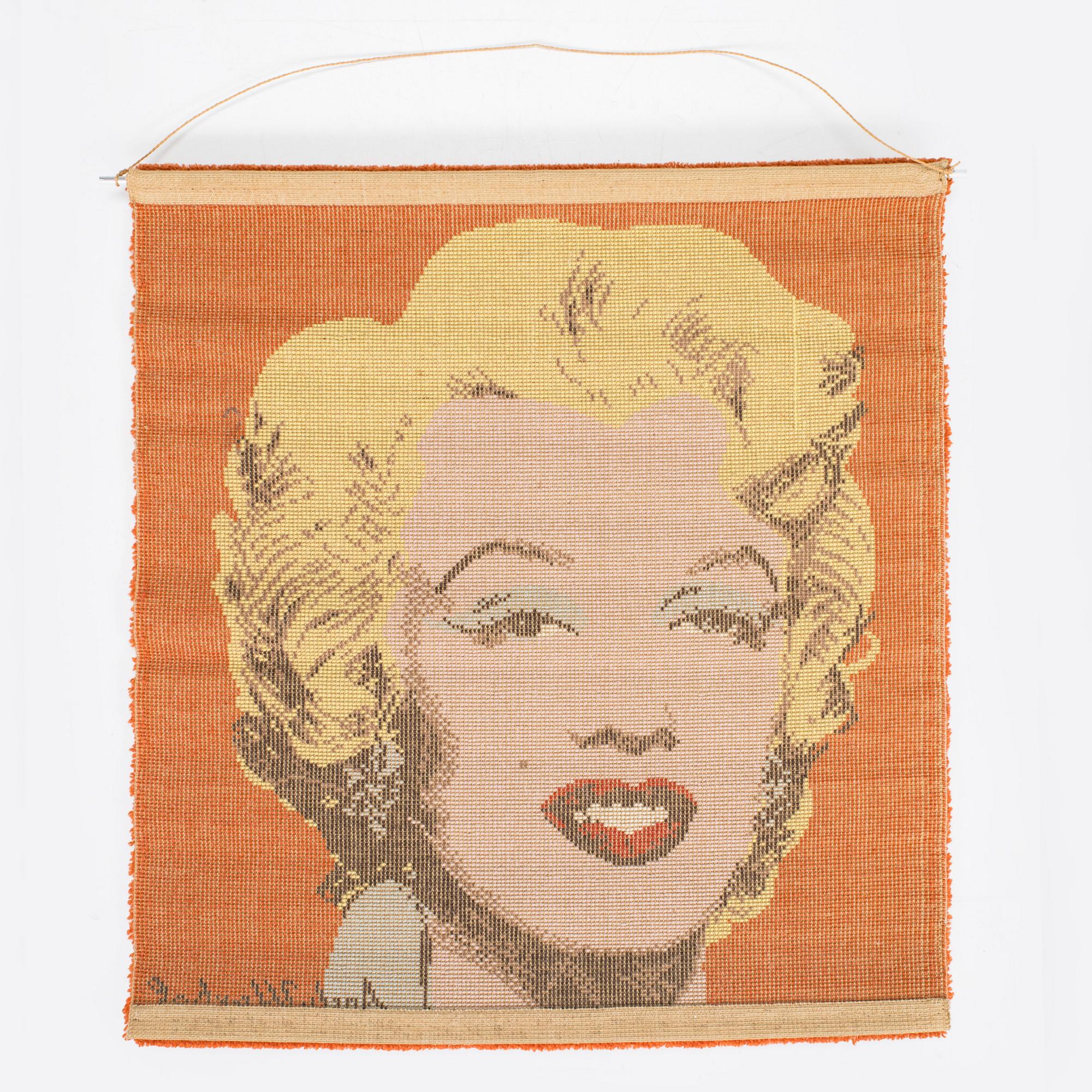 Andy Warhol, jälkeen, matto/ryijy, "Shot red Marilyn - 1964", Ege, Tanska.