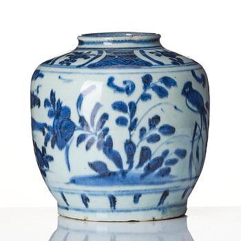 A blue and white jar, Ming dynasty (1368-1644).