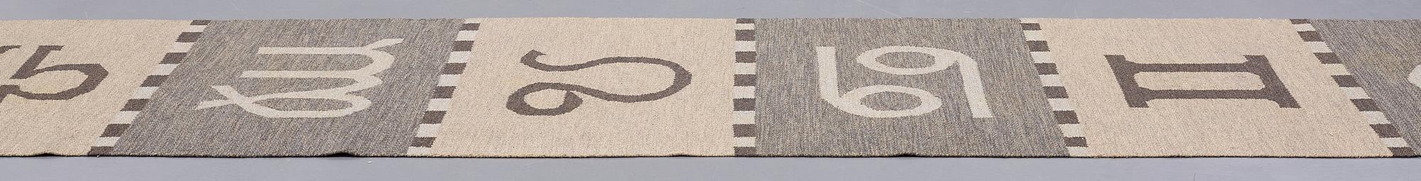 Agda Österberg, GALLERIMATTA, avkortad, rölakan, ca 463 x 89,5 cm, vävd signatur AÖ.