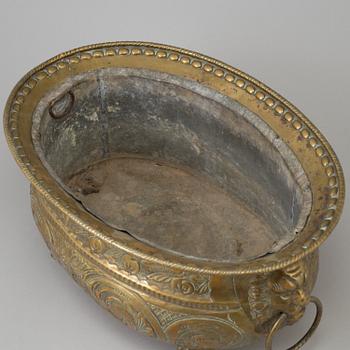 A 18th century brass jardiniere.