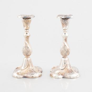 A pair of Norwegian silver candlesticks, mark of Th. Marthinsen Sølvvarefabrikk,  20th Century.