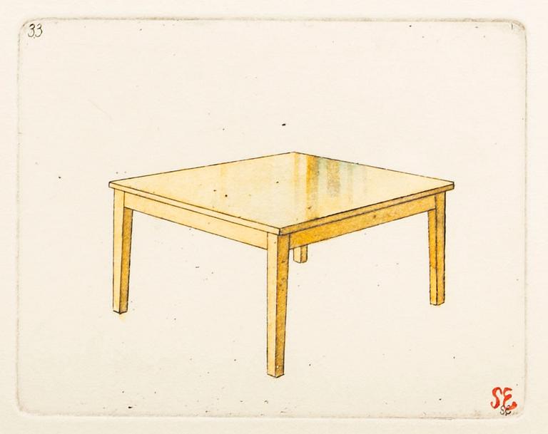 STEN EKLUND, handkolorerad etsning, signerad.