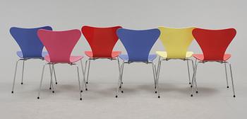 STOLAR, 6 st, "Sjuan", Arne Jacobsen, Fritz Hansen, 1997.