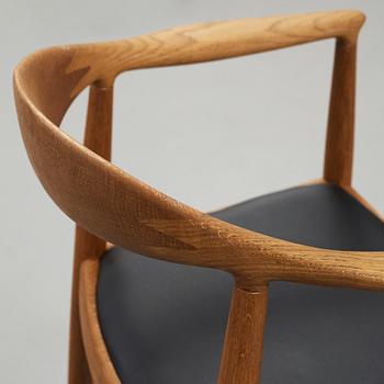 A set of six Hans J Wegner oak 'The Chair', Johannes Hansen, Denmark.