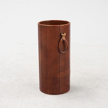 A leather umbrella stand, mid 20th Century.