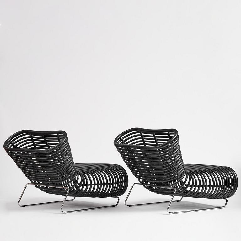 Enzo Berti, a pair of "Kora" lounge chairs, Ferlea, Italy, post 2004.