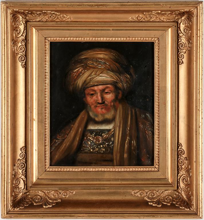 OKÄND KONSTNÄR, olja på pannå, 1800/1900-tal.