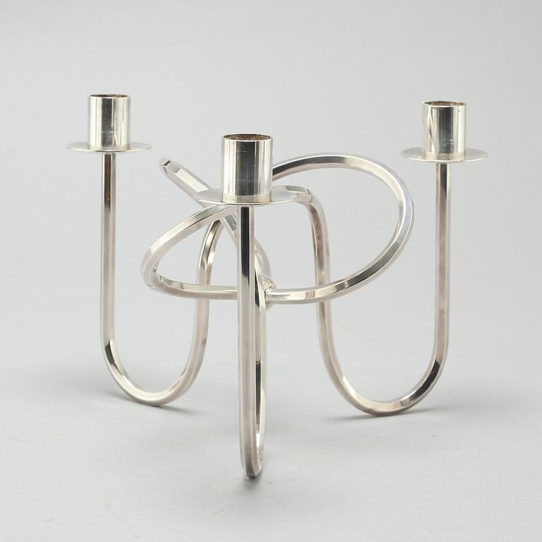 Josef Frank, a silver platen "Vänskapsknuten" candelabra, Firma Svenskt Tenn, designed in 1938,