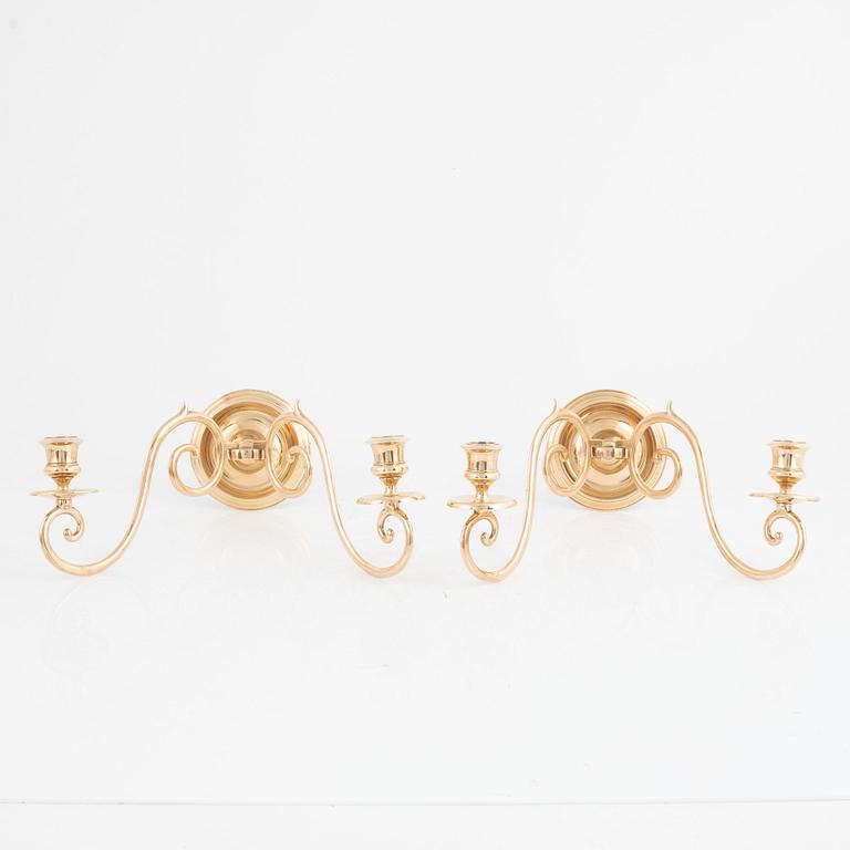 Väggljusstakar, ett par, Gusum, 1900-talets första hälft.