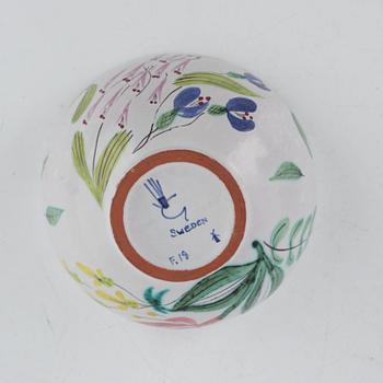 Stig Lindberg, 2 fat, skål samt vas, fajans, Gustavsberg Studio.