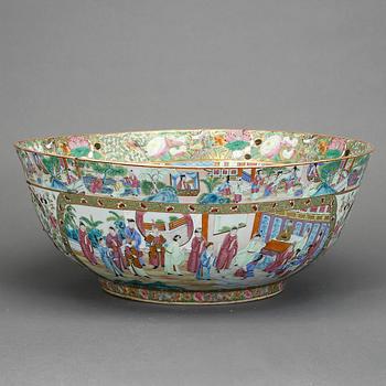 BÅLSKÅL, porslin, Kina, kanton, 1800-tal.