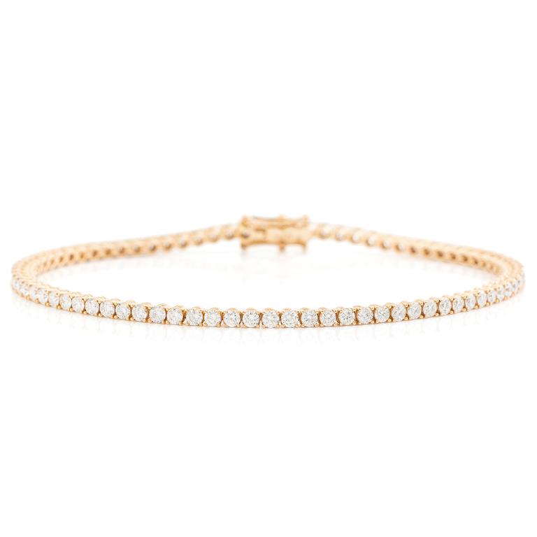 Tennisarmband 18K roséguld med briljantslipade diamanter.