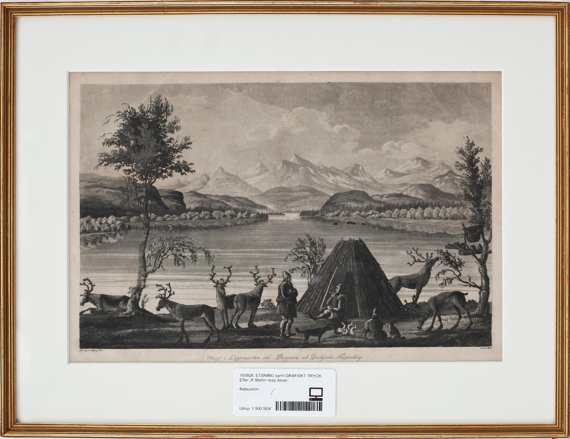 ETSNING samt GRAFISKT TRYCK. Efter JF Martin resp Akvel.