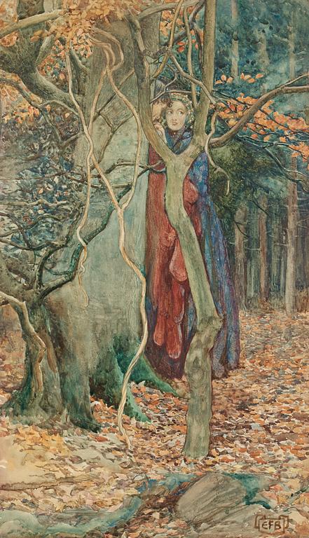 Eleanor Fortescue-Brickdale, ELEANOR FORTESCUE-BRICKDALE. Watercolour. Sign EFB.