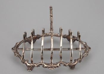 TOASTRACK, silver, London 1859. Vikt 274 g.