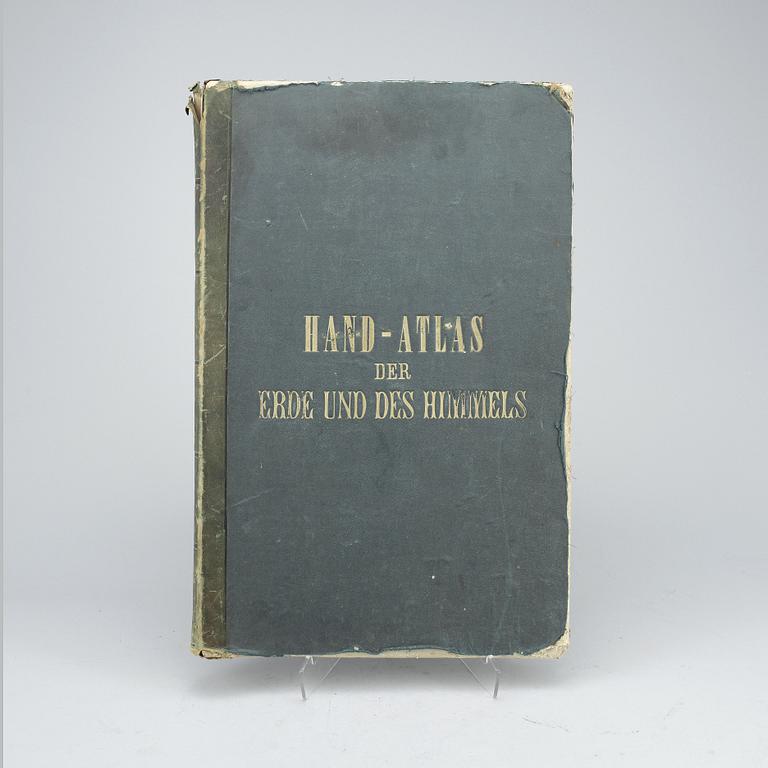 KARTBOK, "Hand Atlas; der Erde und des himmels", Zweiundvierzigste Auflage, Weimar, troligen 1880-tal.