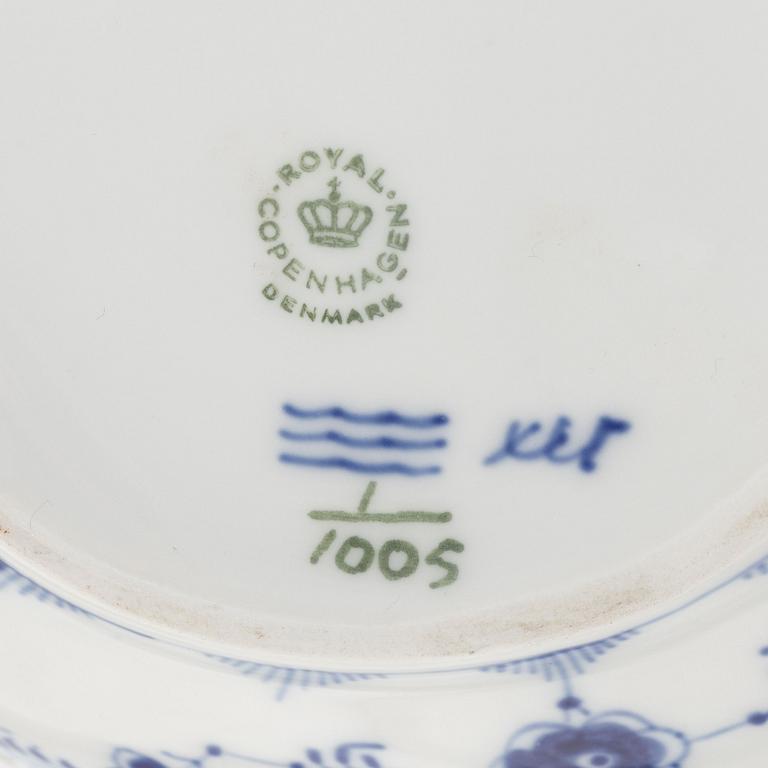 Cabaret, porcelain, Musselmalet, "Helblonde", Royal Copenhagen Denmark.