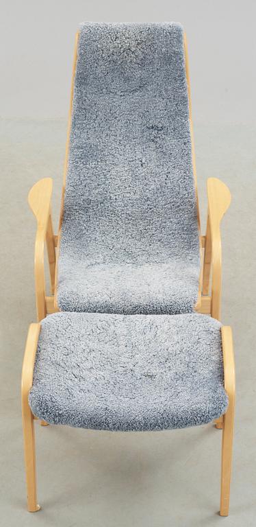 FÅTÖLJ OCH FOTPALL, "Lamino", Yngve Ekström, Swedese, 1990-tal.