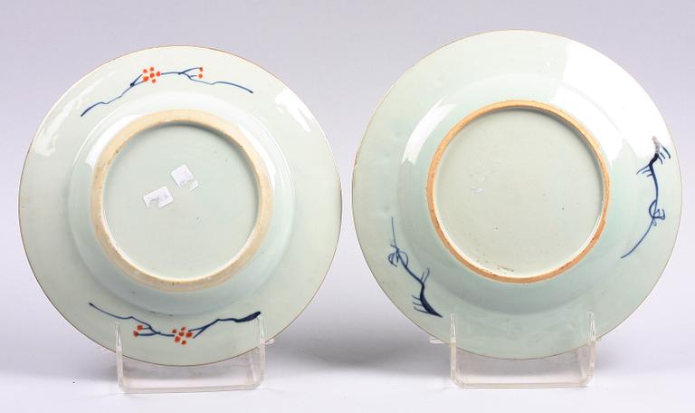 TALLRIKAR, 2 st, porslin, Kangxi, Kina 1600/1700-tal.