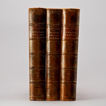 BOK, 3 vol, "Svenska Fåglar", M.W. & F von Wright, Stockholm, 1927-1929.