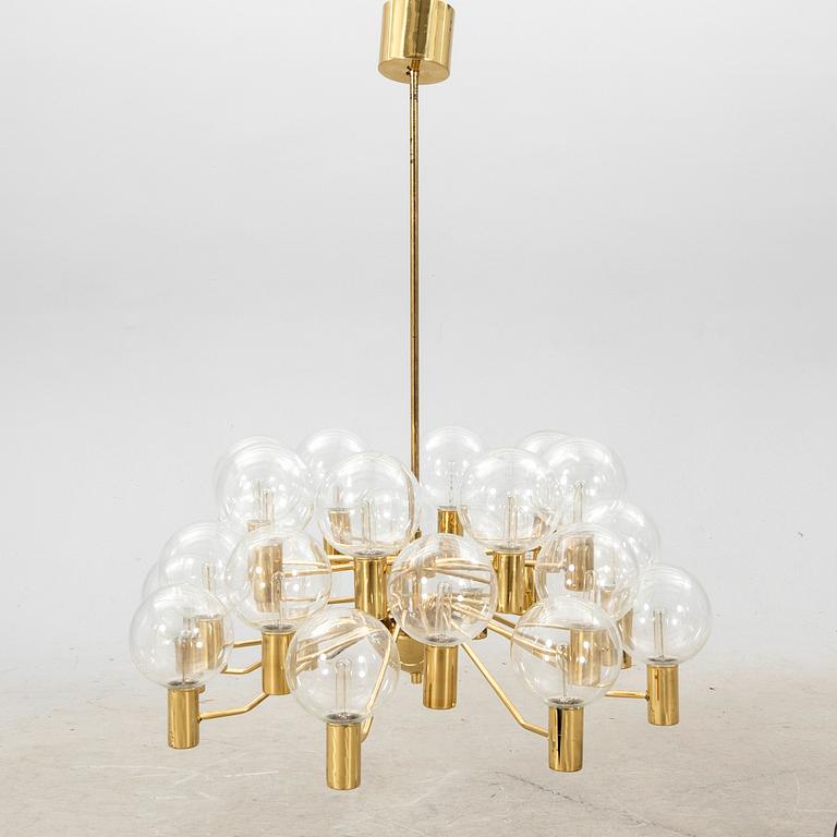 Hans-Agne Jakobsson, a brass ceiling pendant "Patricia" Markaryd later part of the 20th century.