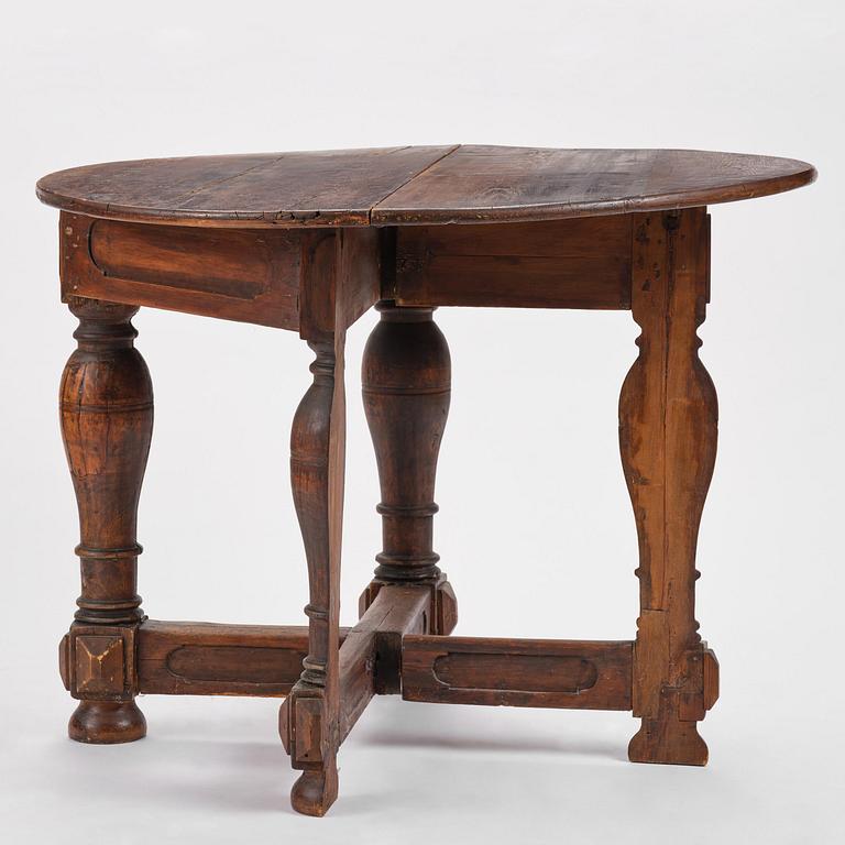 A Swedish Baroque gate-leg table, early 18th century.