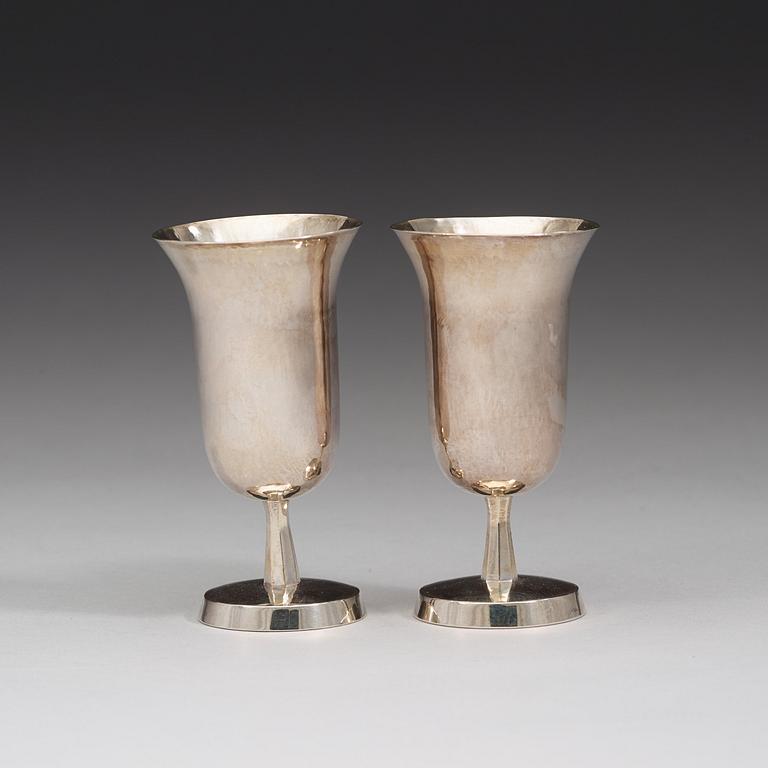 A pair of Swedish 20th century silver cups, marks of Sigurd Persson, Stockholm 1961.