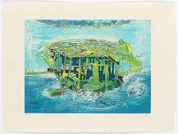 ROBERTO MATTA, 10 st, akvatintetsningar på japanpapper, "Home' Mére", signerade och numrerade 47/100.