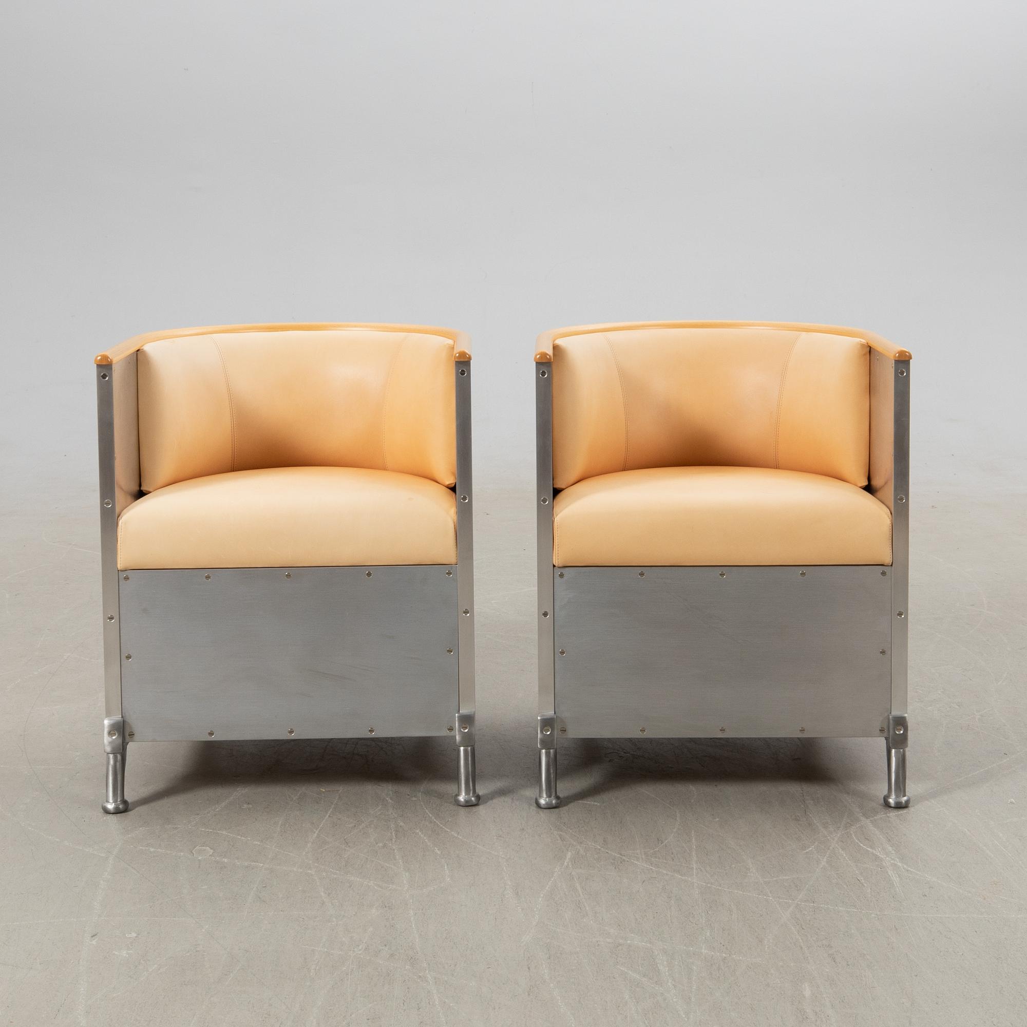 Mats Theselius, Armchairs a pair "Aluminium Chair", for Källemo after 1999.