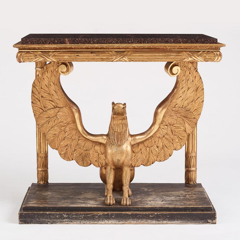 A Swedish Empire console table, Stockholm, first half of the 19th century.