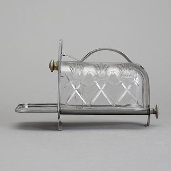 TRYFFELSKÄRARE, vitmetall och glas, 1940-tal.