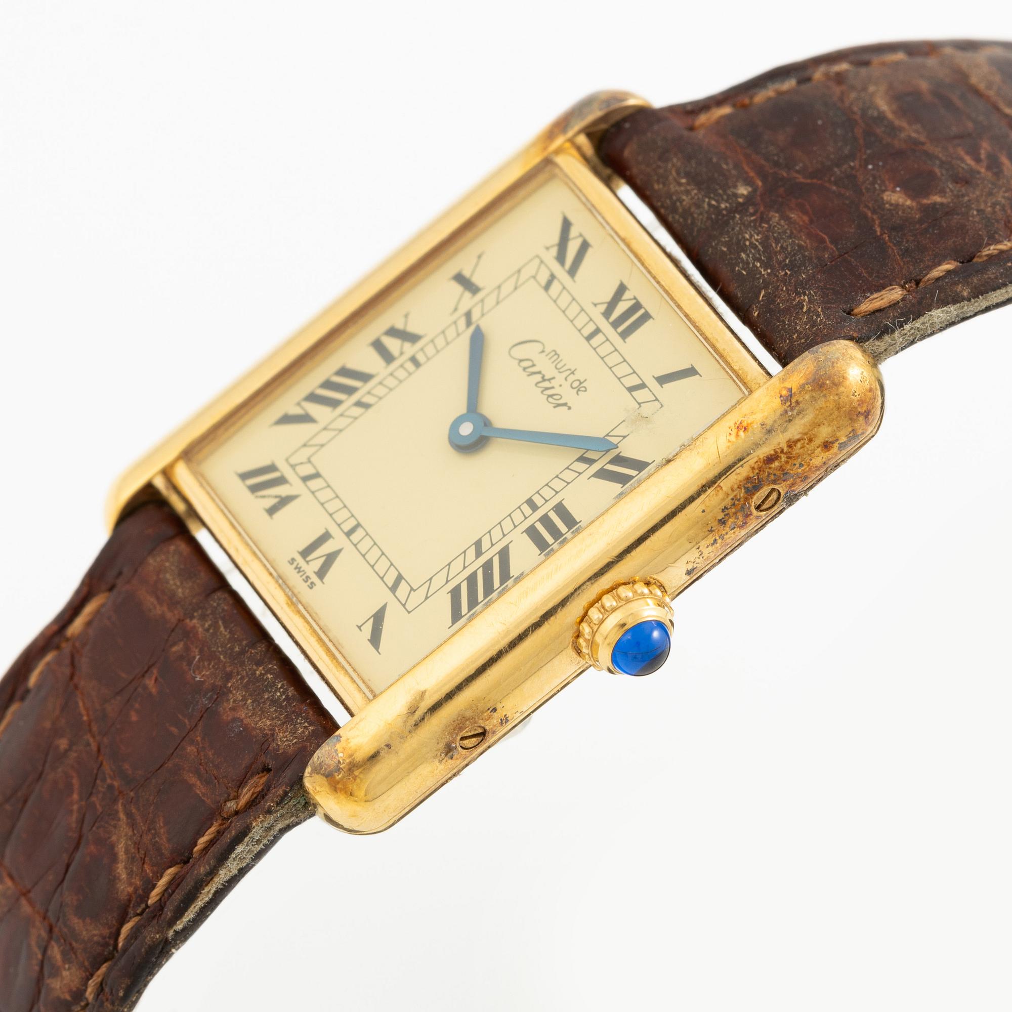 must de CARTIER, Tank, wristwatch, 23.5 x 23.5 (31) mm.