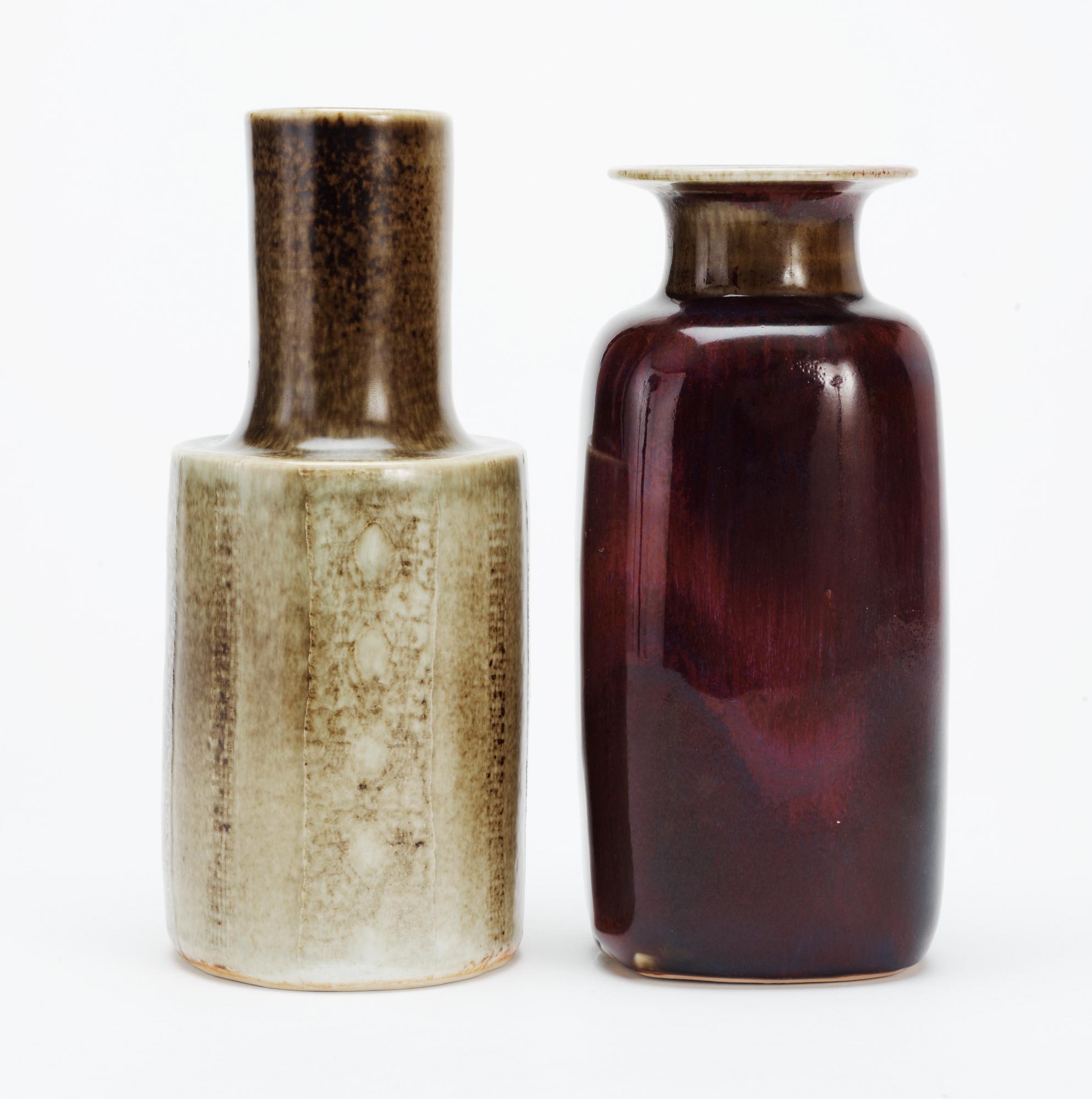 Two Stig Lindberg stoneware vases, Gustavsberg studio 1972-1981.