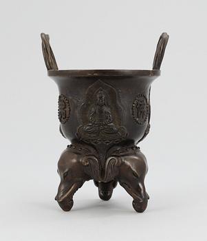 667. RÖKELSEKAR, brons. Qing Sinotibetansk.
