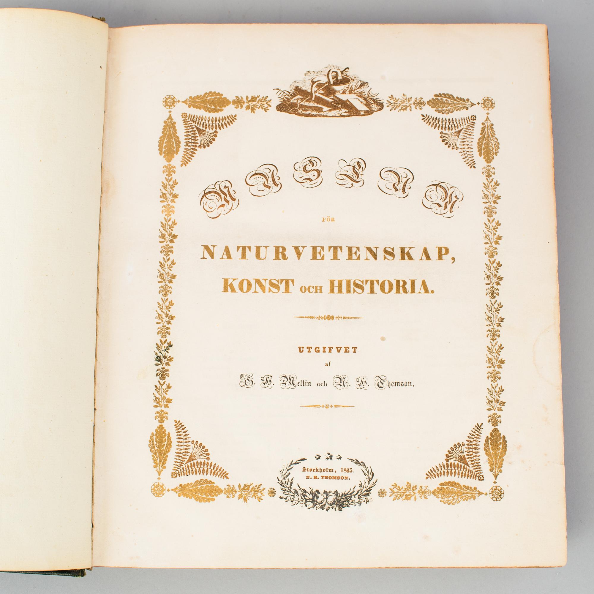 BOK: Museum för Naturvetenskap, Konst och Historia, tryckt Thomson, Stockholm 1835.