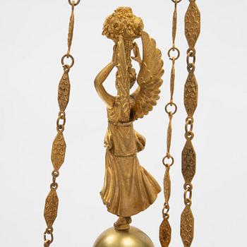 A presumably Italian Empire six-light ormolu chandelier, early 19th century.