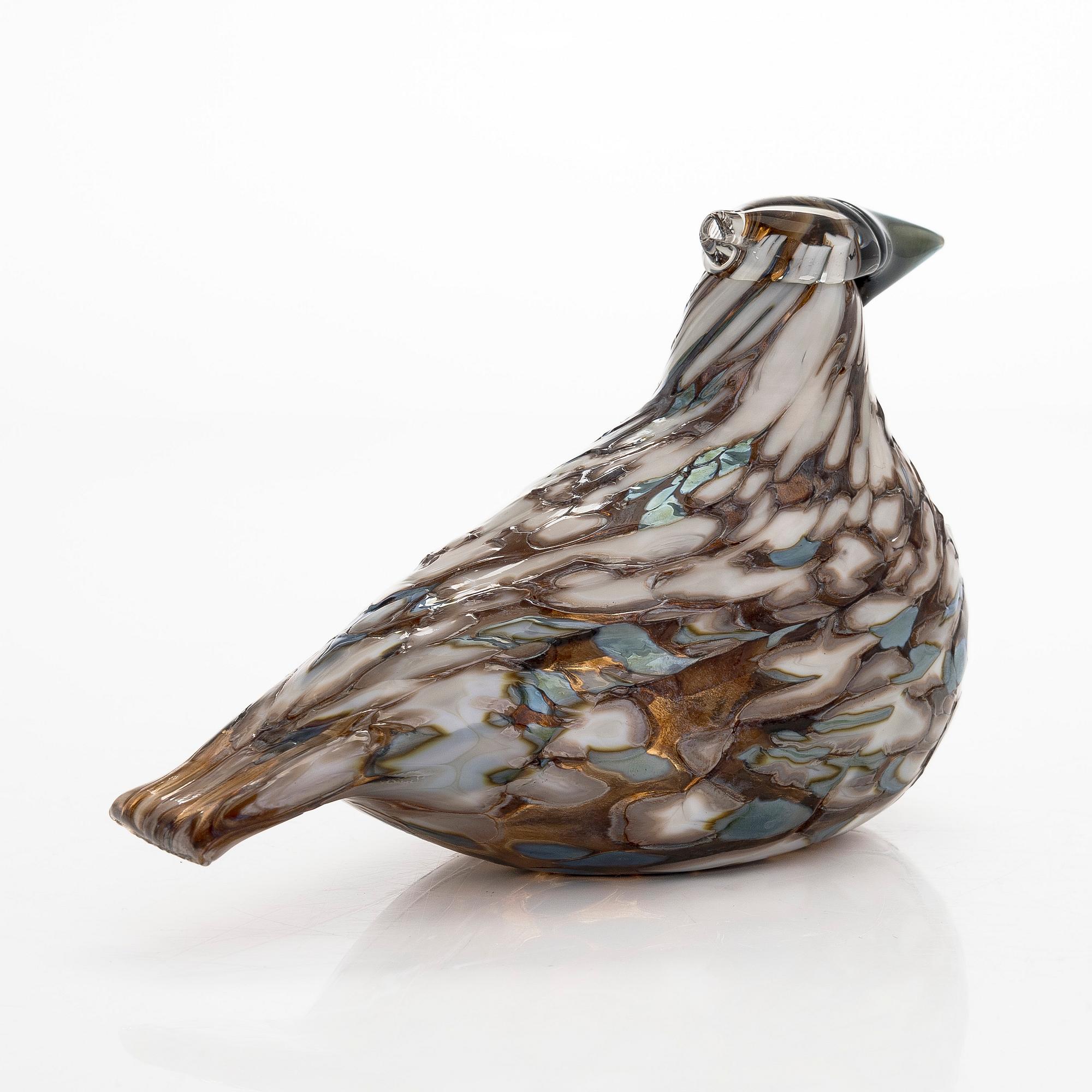 Oiva Toikka, a 'Ruffed Grouse' glass bird, second quality, signed O. T II Nuutajärvi.