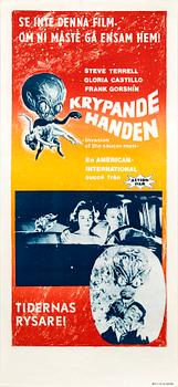 Filmaffisch, "Krypande handen/ Invation of the Sauser Men" Sverige 1957.