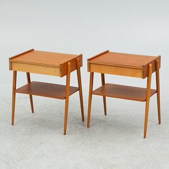 Bedside tables, a pair, Carlström, 1960s.