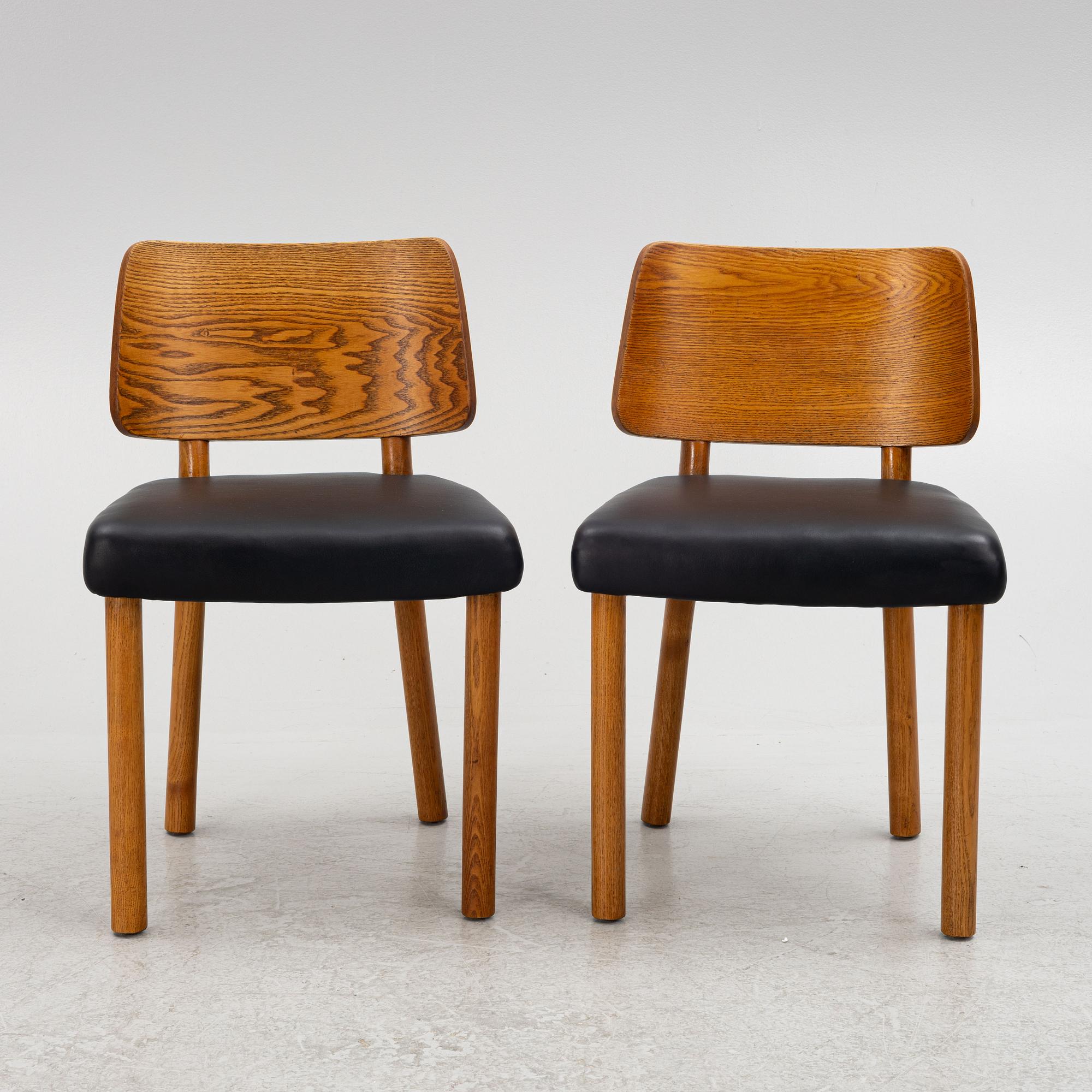 Viggo S. Jorgensen & Hans-Christian Hansen  dining table with 4 chairs, cabinetmaker Erhard Rasmussen, Denmark 1935.