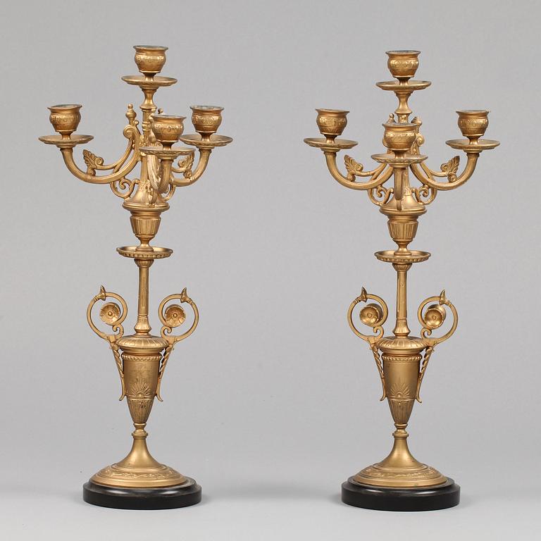 KANDELABRAR, ett par, nyrenässans, 1800/1900-tal.