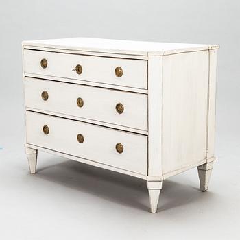 A late gustavian chest of drawers. late 18th century.